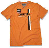 View Item New Lambretta Twin Racing Stripe T Shirt Italia Orange 
